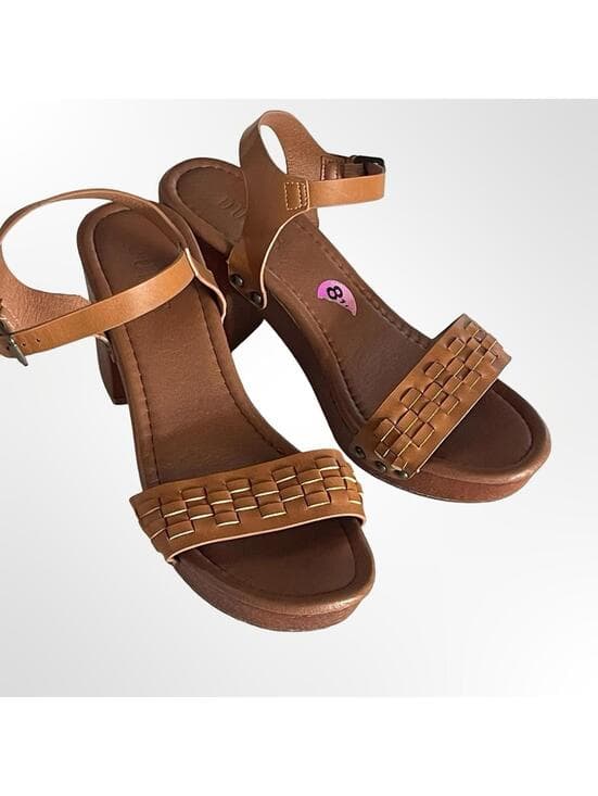 Dunes Women’s Tan Woven Front Ankle-Strap Sandals - size 8.5 - Thumbnail 8
