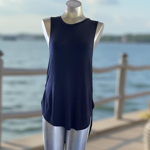 Tresics Sleeveless Navy Blue Tank Top - Thumbnail 5