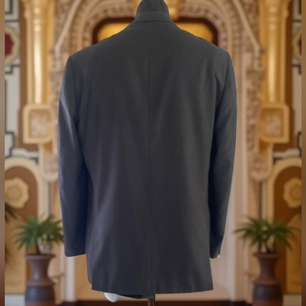 Giorgio Fiorelli Black Suit - Super 150 Italian Made Dark Charcoal 44L 36/32 - Thumbnail 7