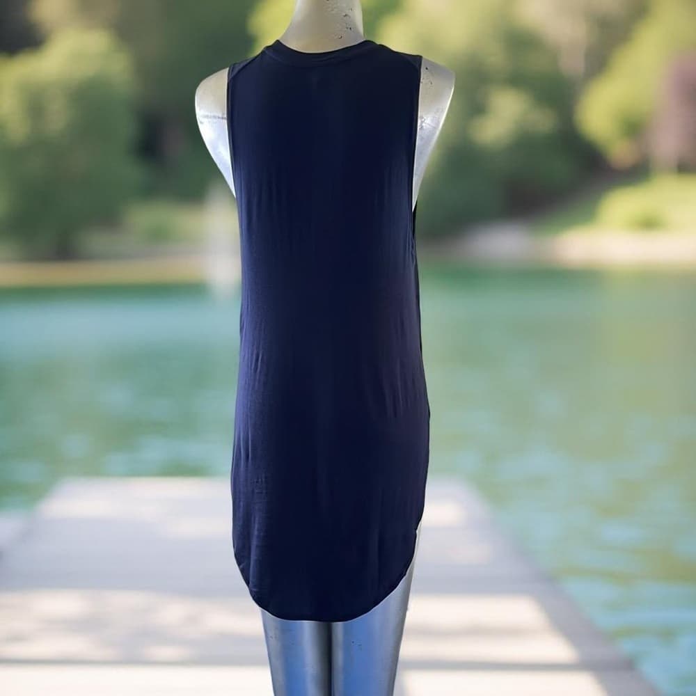 Tresics Sleeveless Navy Blue Tank Top - Thumbnail 3
