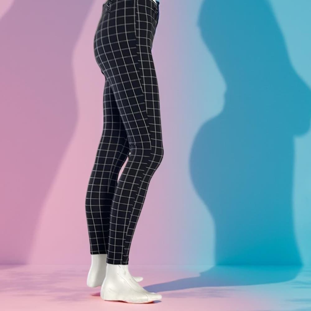 Cherry Mellow Women's Black Checkered stretch Pants size 4 - Thumbnail 2