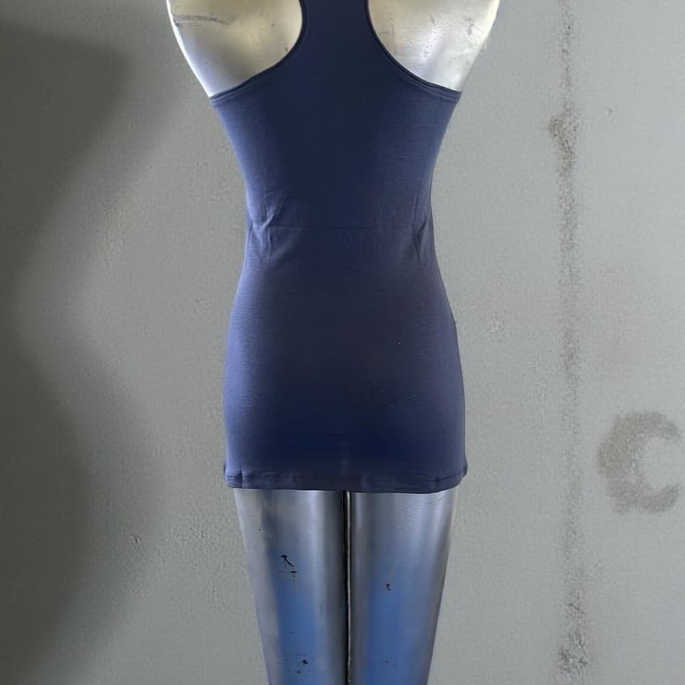 Women's 95% Cotton Blue Tank Top - size S, M & L - Thumbnail 4