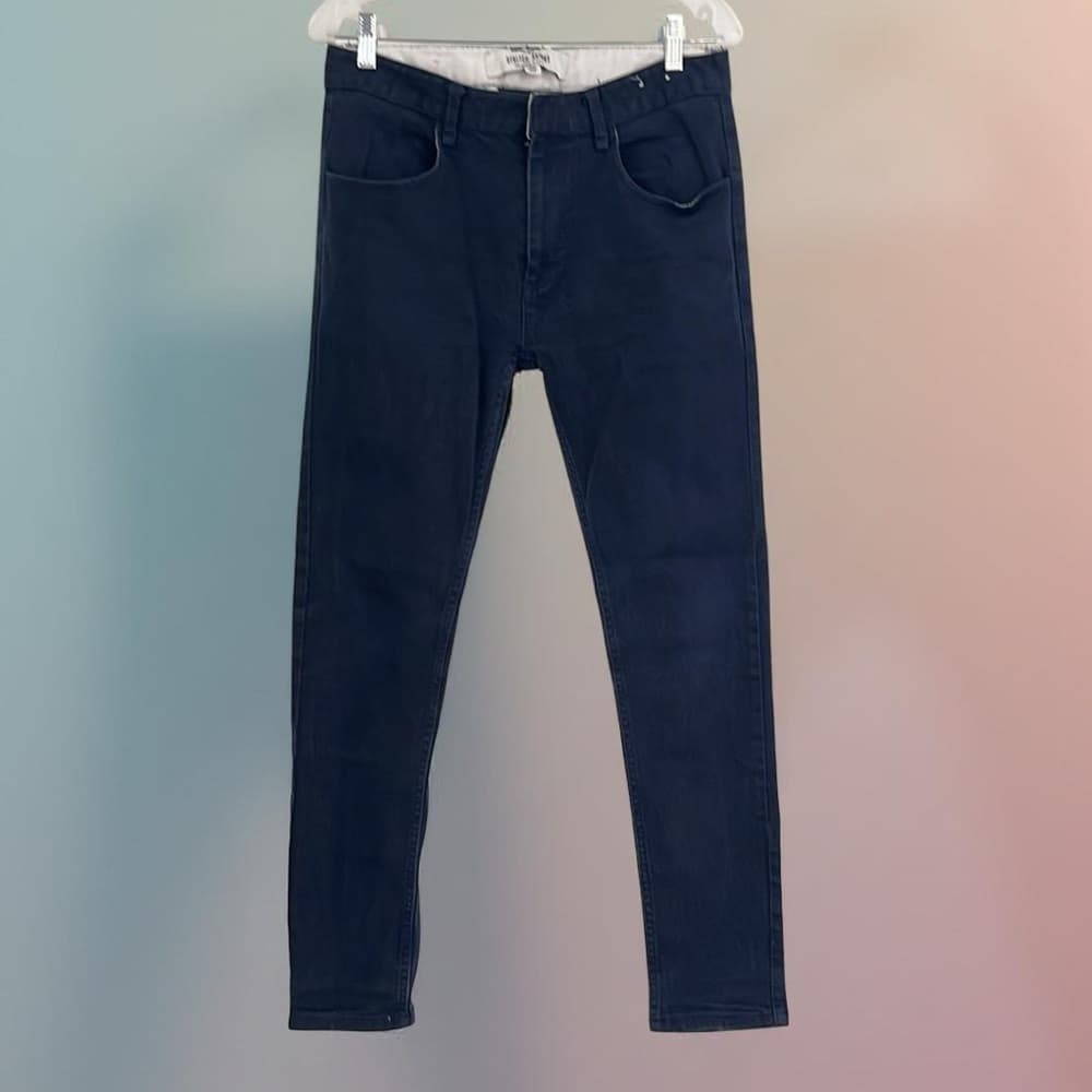 Topman stretch skinny Men's Blue Jeans - Thumbnail 4