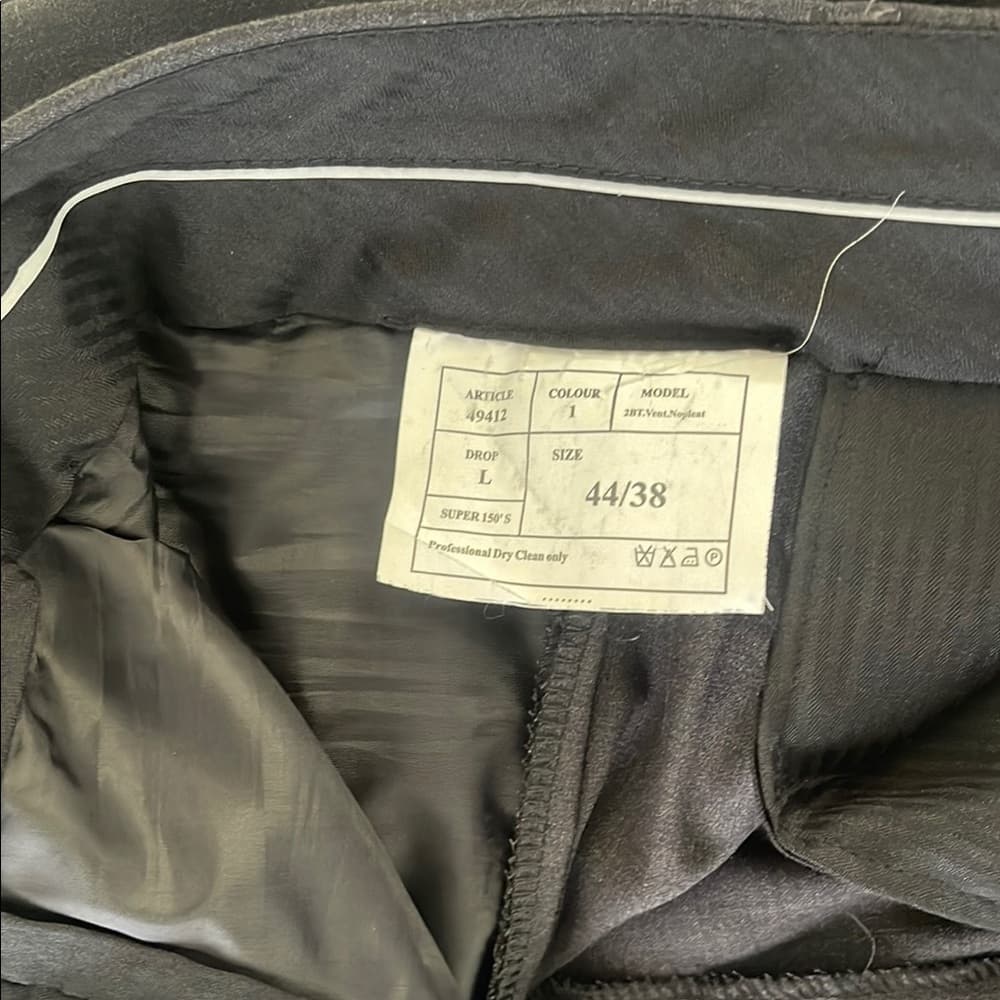 Giorgio Fiorelli Black Suit - Super 150 Italian Made Dark Charcoal 44L 36/32 - Thumbnail 4