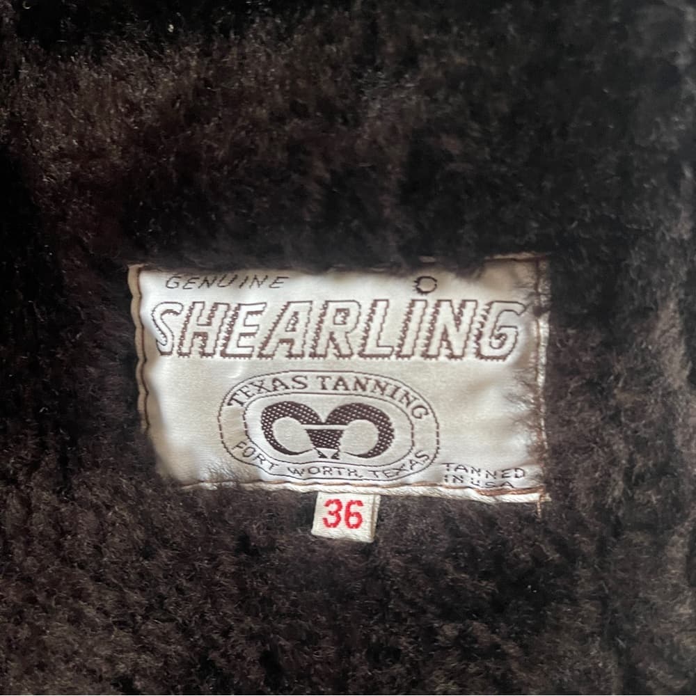 Texas Tanning Men's Brown Genuine Shearling Coat size 36 - Thumbnail 3