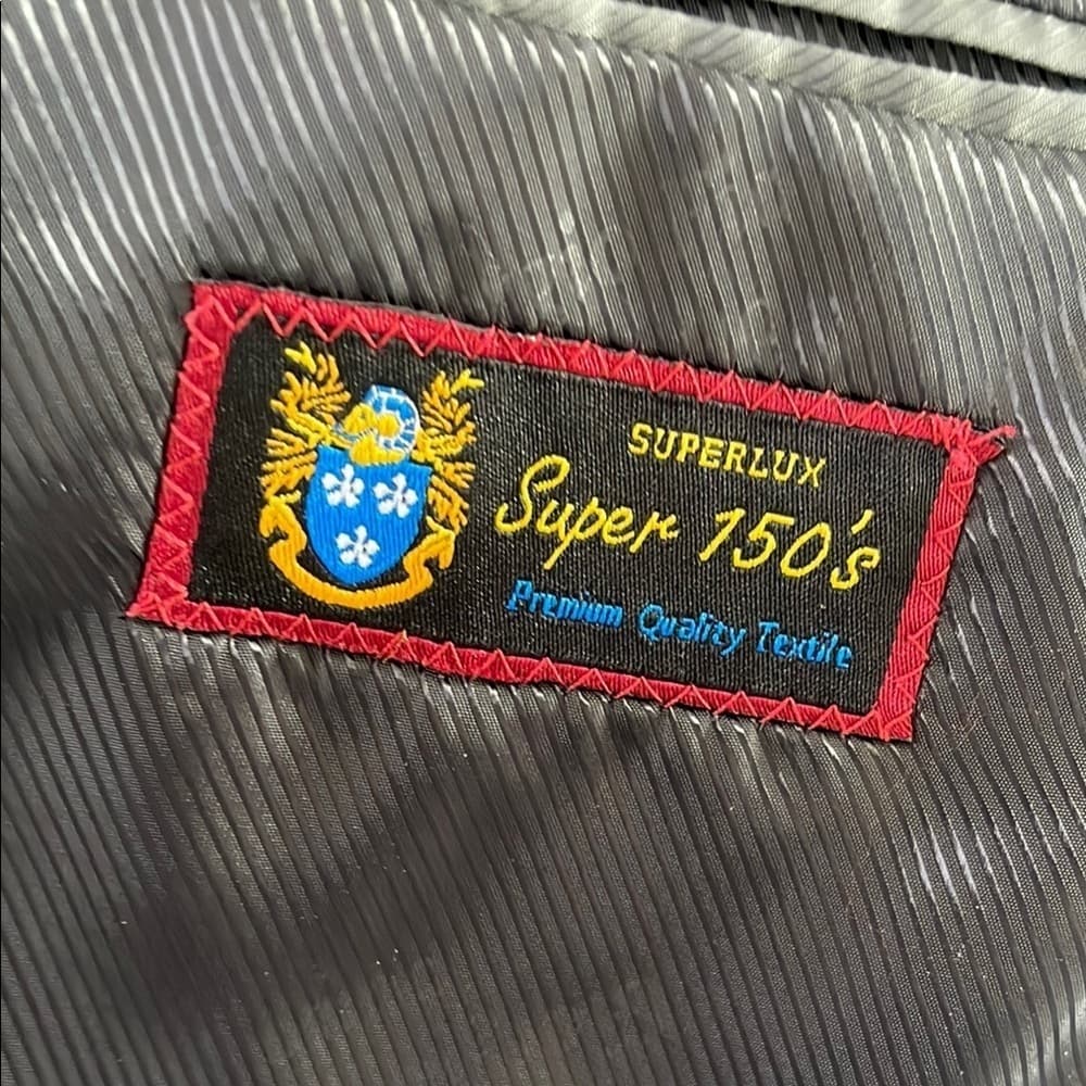 Giorgio Fiorelli Black Suit - Super 150 Italian Made Dark Charcoal 44L 36/32 - Thumbnail 8