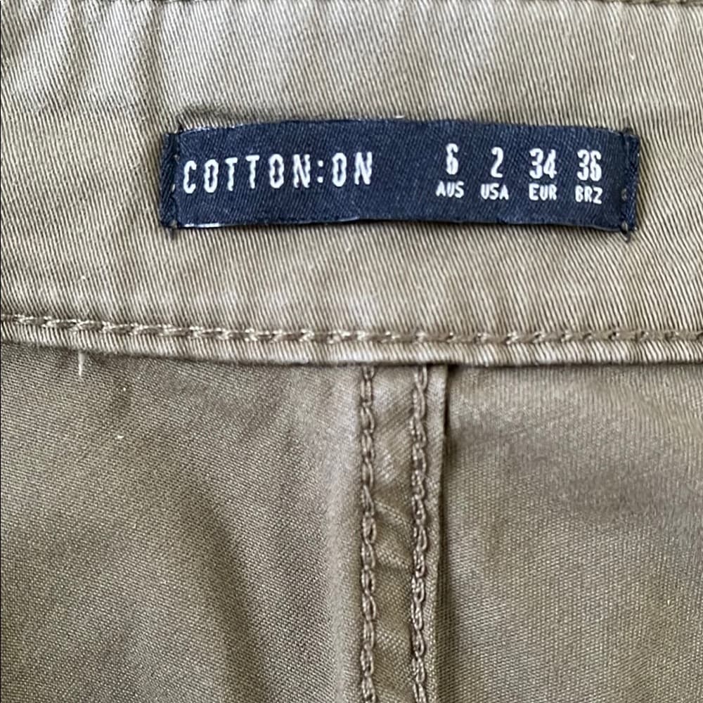 Cotton On - Olive Green Women's Cargo Pants size 2 - Thumbnail 3