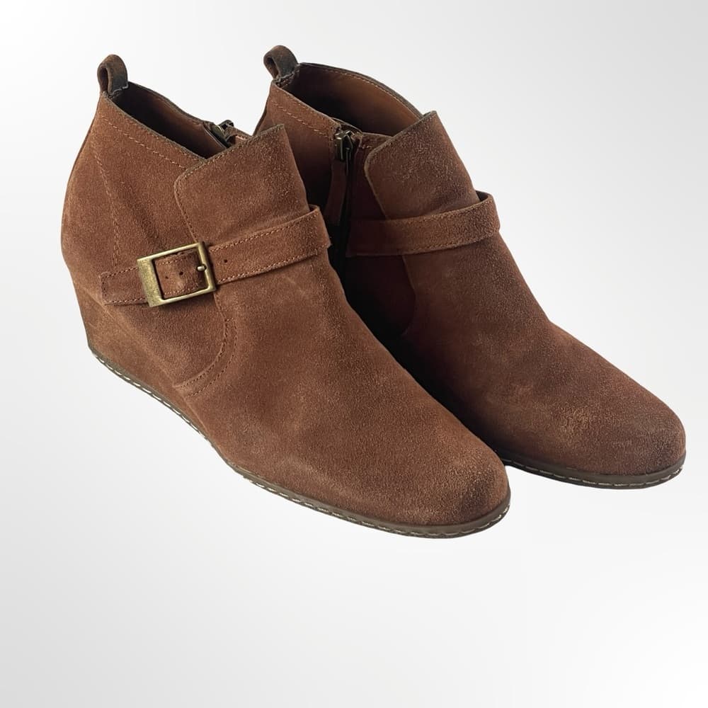 Franco Sarto Brown Suede Ankle Boots in size 9.5 - Thumbnail 7