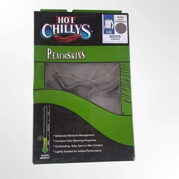Hot Chillys PeachSkins Men's Large Crewneck shirt - Gray NWT - Thumbnail 3