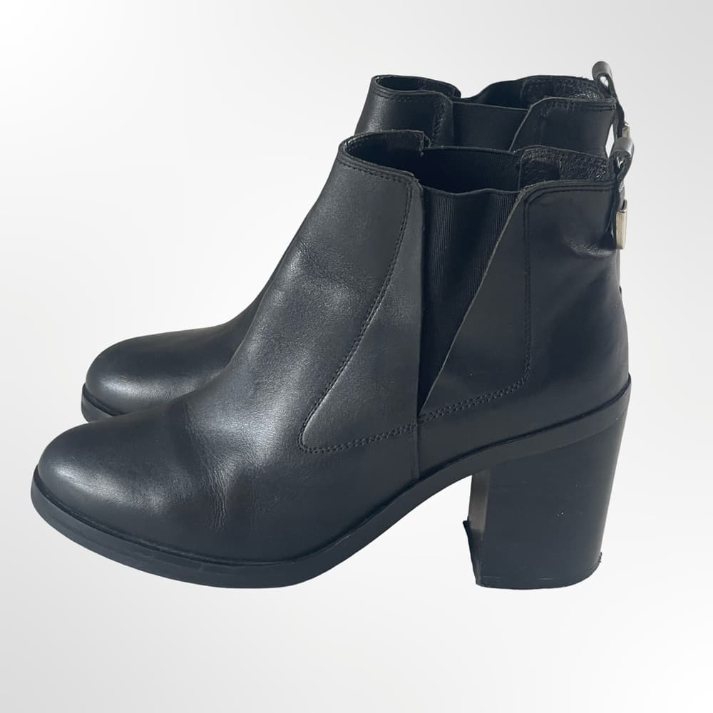 Office London Black Leather Ankle Boots in size 37 - Thumbnail 3