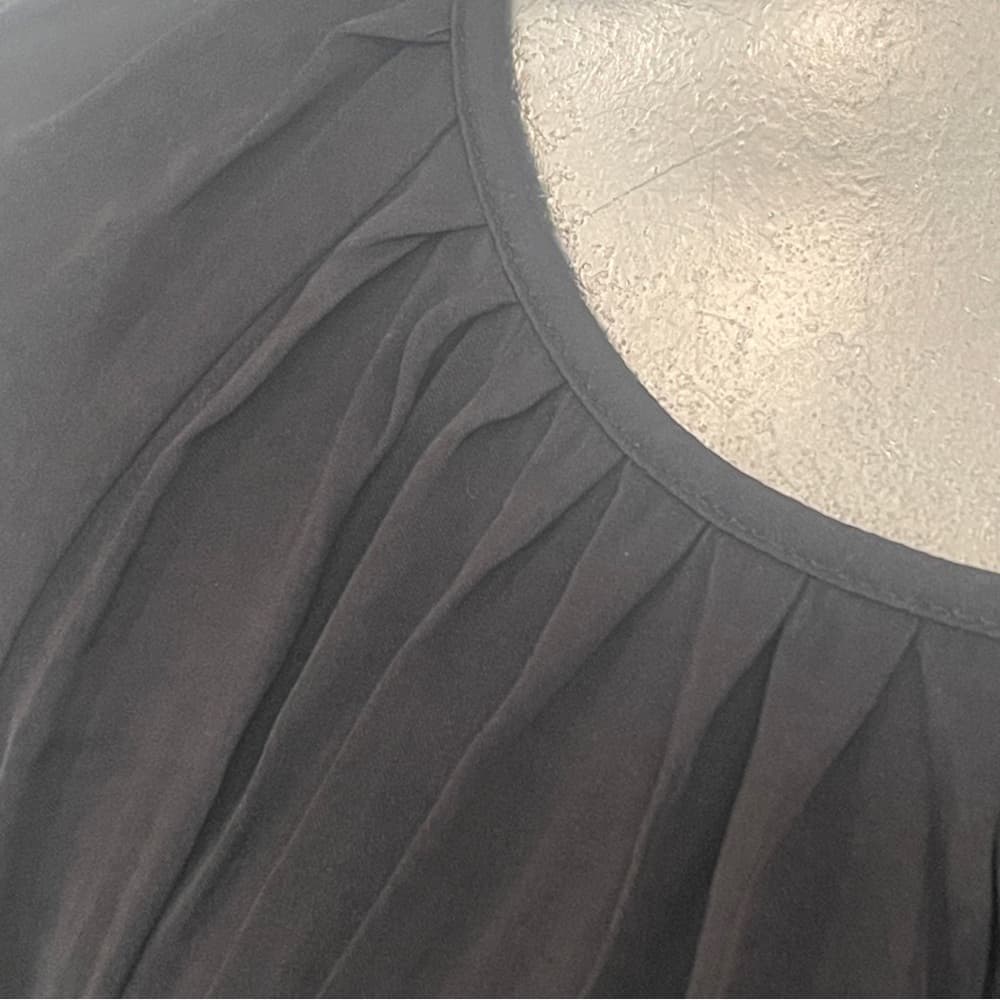 a new day Black Long-Sleeve Scoop Neck Pleated Blouse - Thumbnail 2