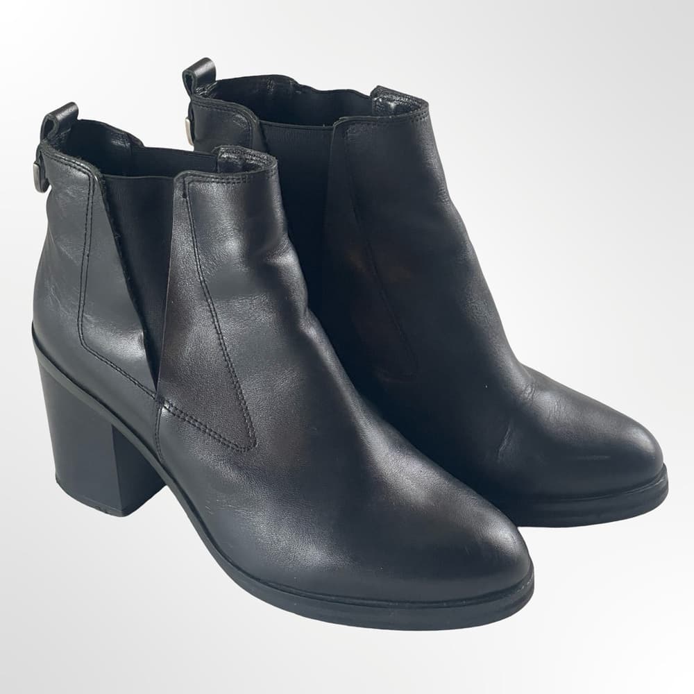Office London Black Leather Ankle Boots in size 37 - Thumbnail 7