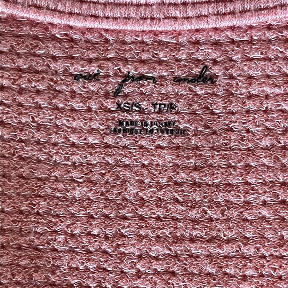 Waffle Knit Lace-Up Crop Top - Dusty Rose in size P/XS - Thumbnail 4