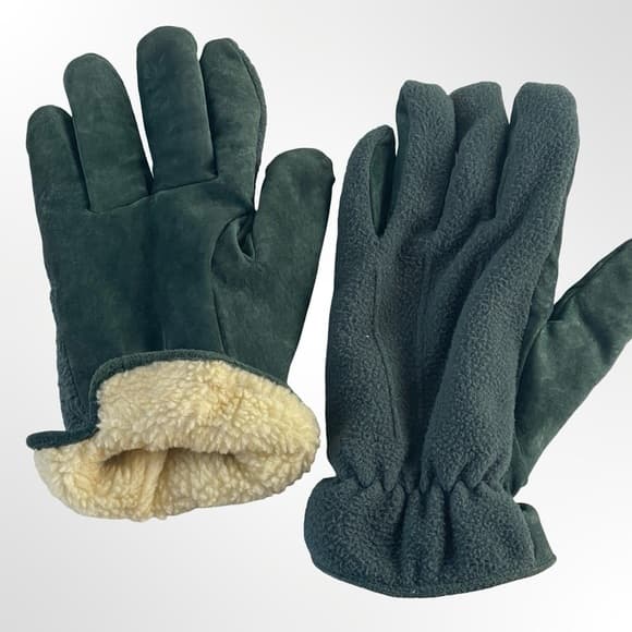 Men's Green Fleece Lined Gloves size M-L - Thumbnail 3