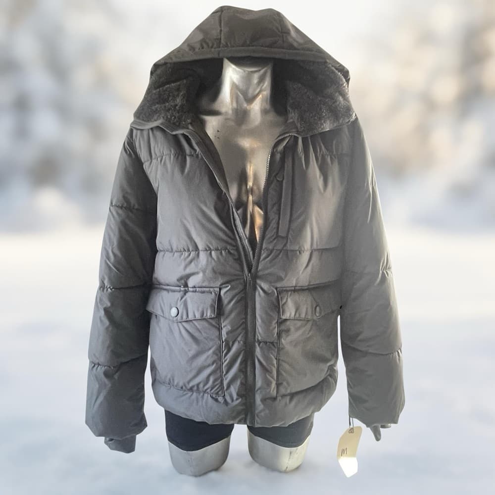 All in Motion Gray Water-Resistant Puffer Jacket in Medium size - Thumbnail 4