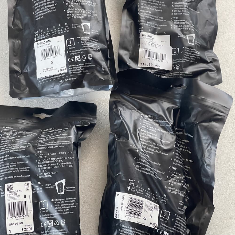 4 Pairs of NWT Adidas Black Shin Guard sets in size S - Thumbnail 9