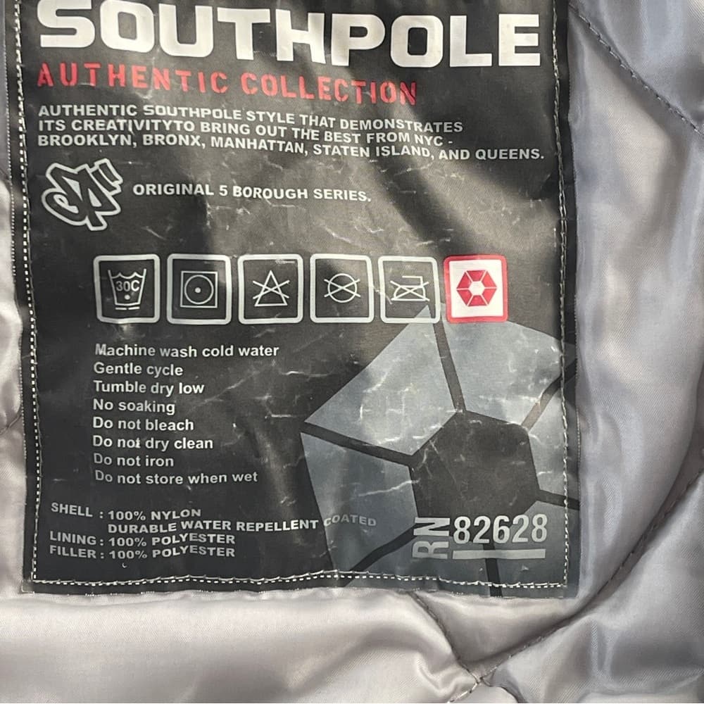 South Pole Men's Gray Puffer Jacket in XL - Thumbnail 5