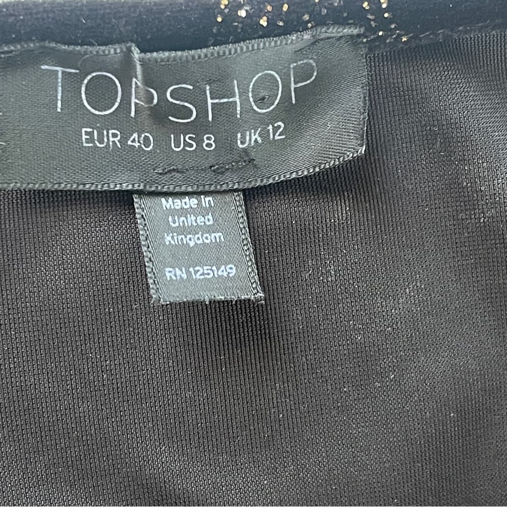Topshop Black and Gold Geometric Dress in size 8 - Thumbnail 3
