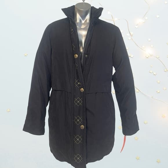 Utex Design Black Quilted Women's Coat in size M - Thumbnail 8
