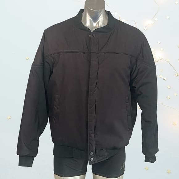 Vintage Barry Dolan Mens Black Quilted Bomber Jacket size 48 - Thumbnail 6