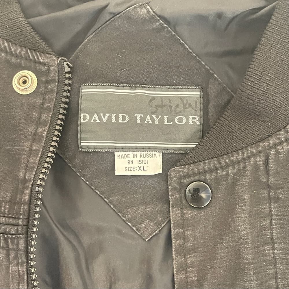 David Taylor Charcoal Bomber Jacket in size XL - Thumbnail 3