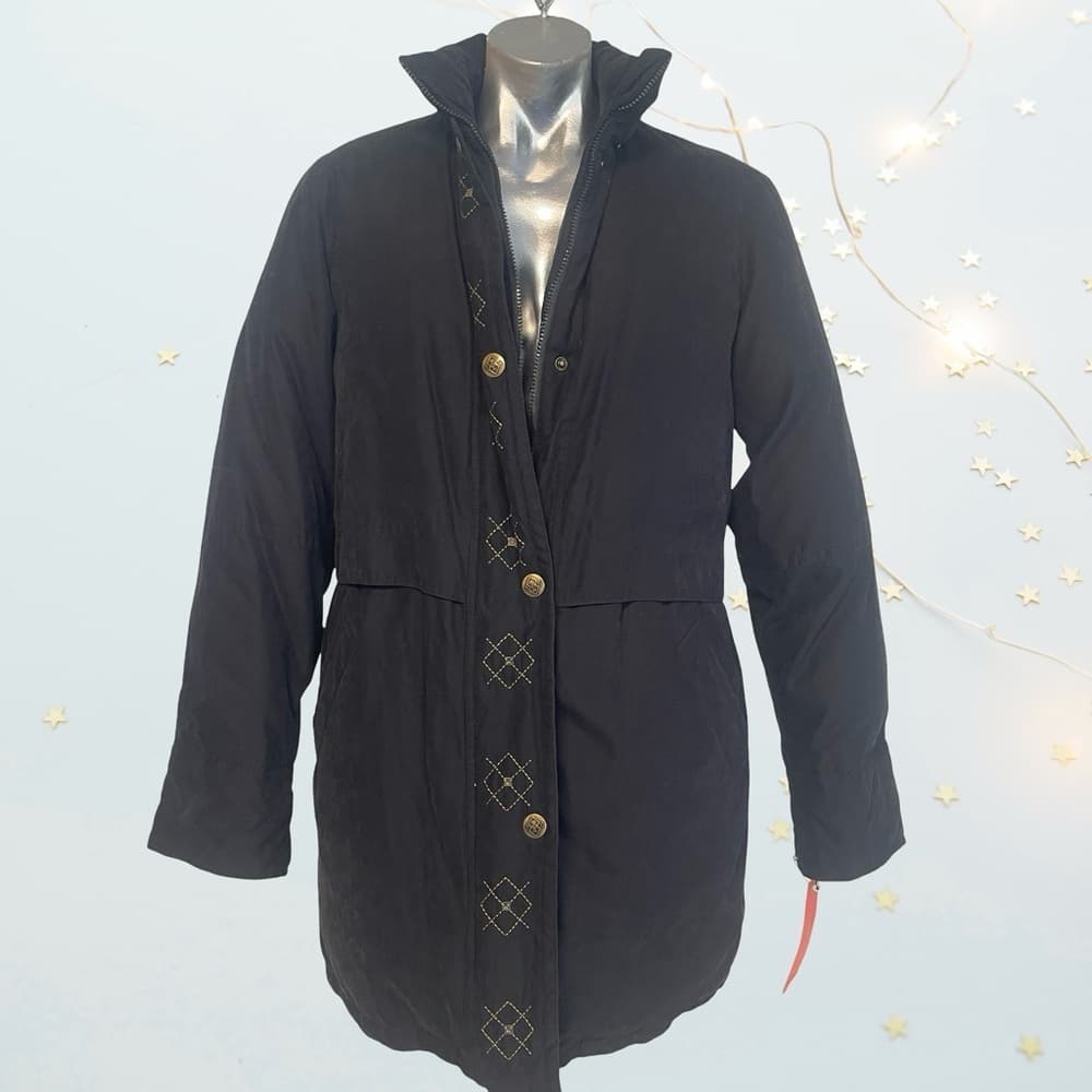 Utex Design Black Quilted Women's Coat in size M - Thumbnail 7