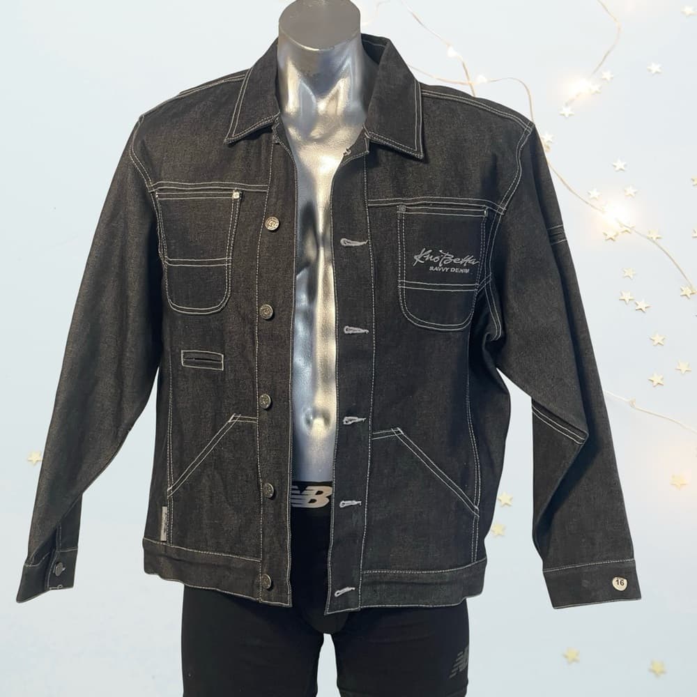 Kno Betta Lion Men's Black Denim Jacket in size L - NWOT - Thumbnail 6