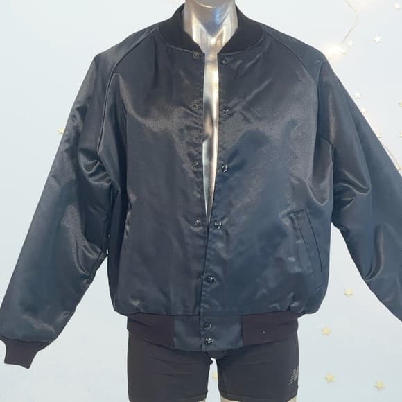 JCM Uniforms Men's Black Bomber Jacket in Large size - Thumbnail 6