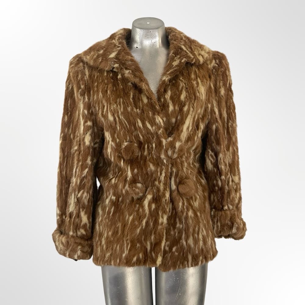 Vintage Women's Brown Faux Fur Coat - Thumbnail 6
