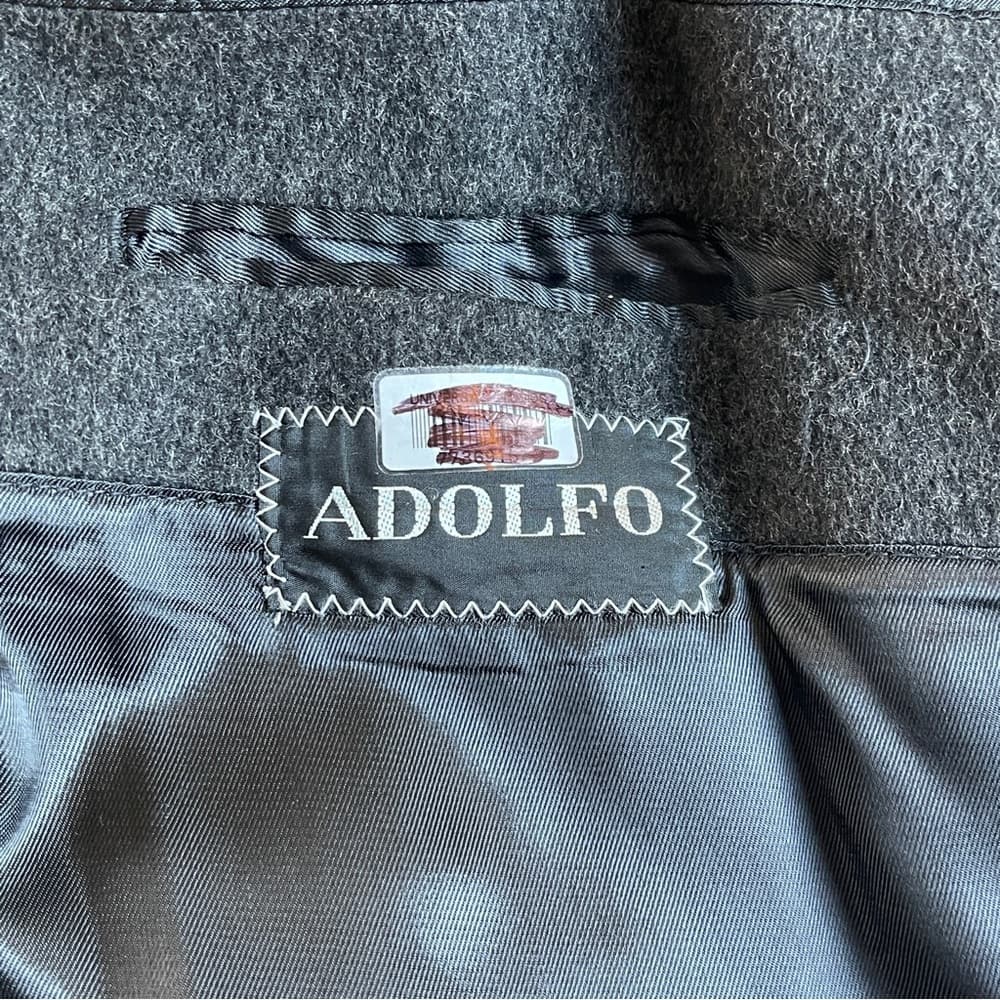 Adolfo Classic Black Trench Coat size 44S - Thumbnail 2