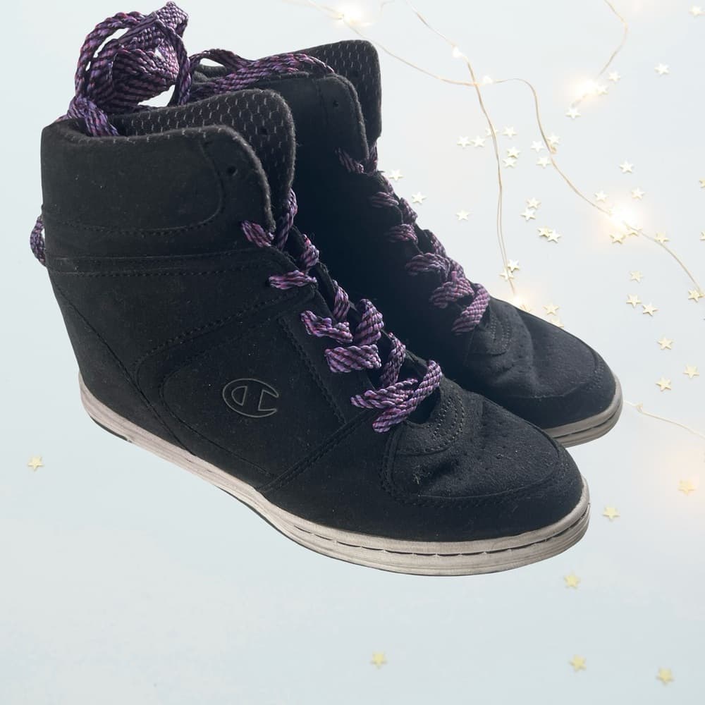 Champion Women's Black and Purple High-Top Sneakers in size 7 - Thumbnail 7