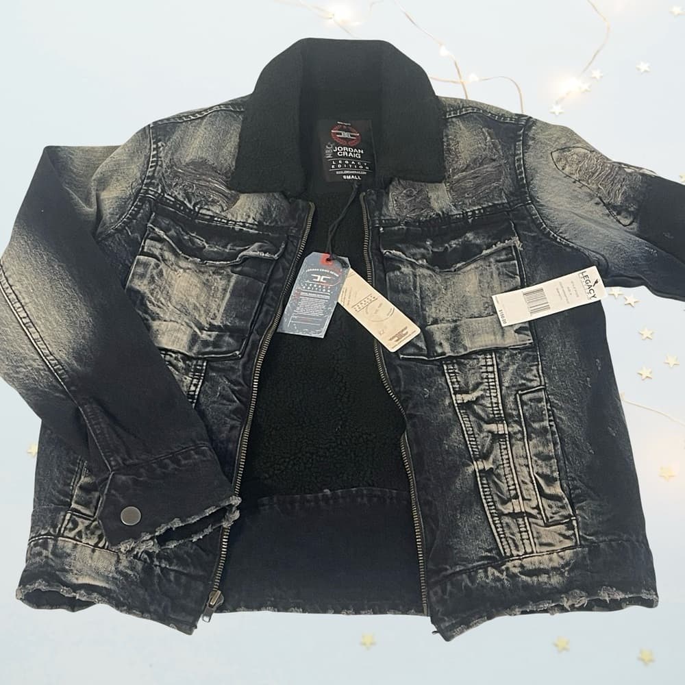 Jordan Craig Men's Black Denim Winter Jacket size S - NWT - Thumbnail 2