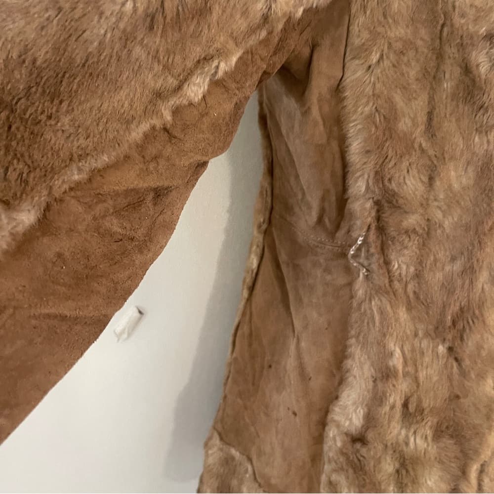 Vintage Brown Faux Fur Coat - Women's Jacket - Thumbnail 4