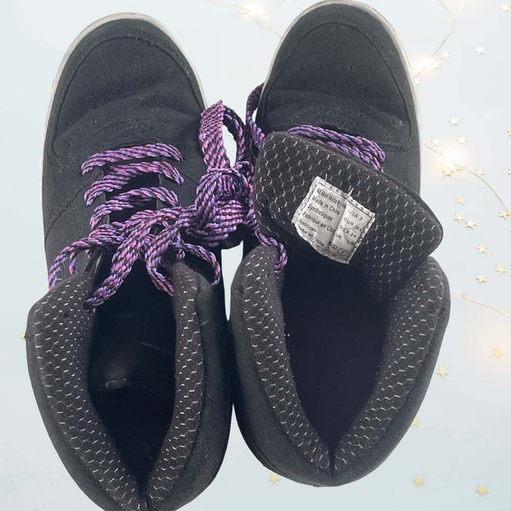 Champion Women's Black and Purple High-Top Sneakers in size 7 - Thumbnail 5