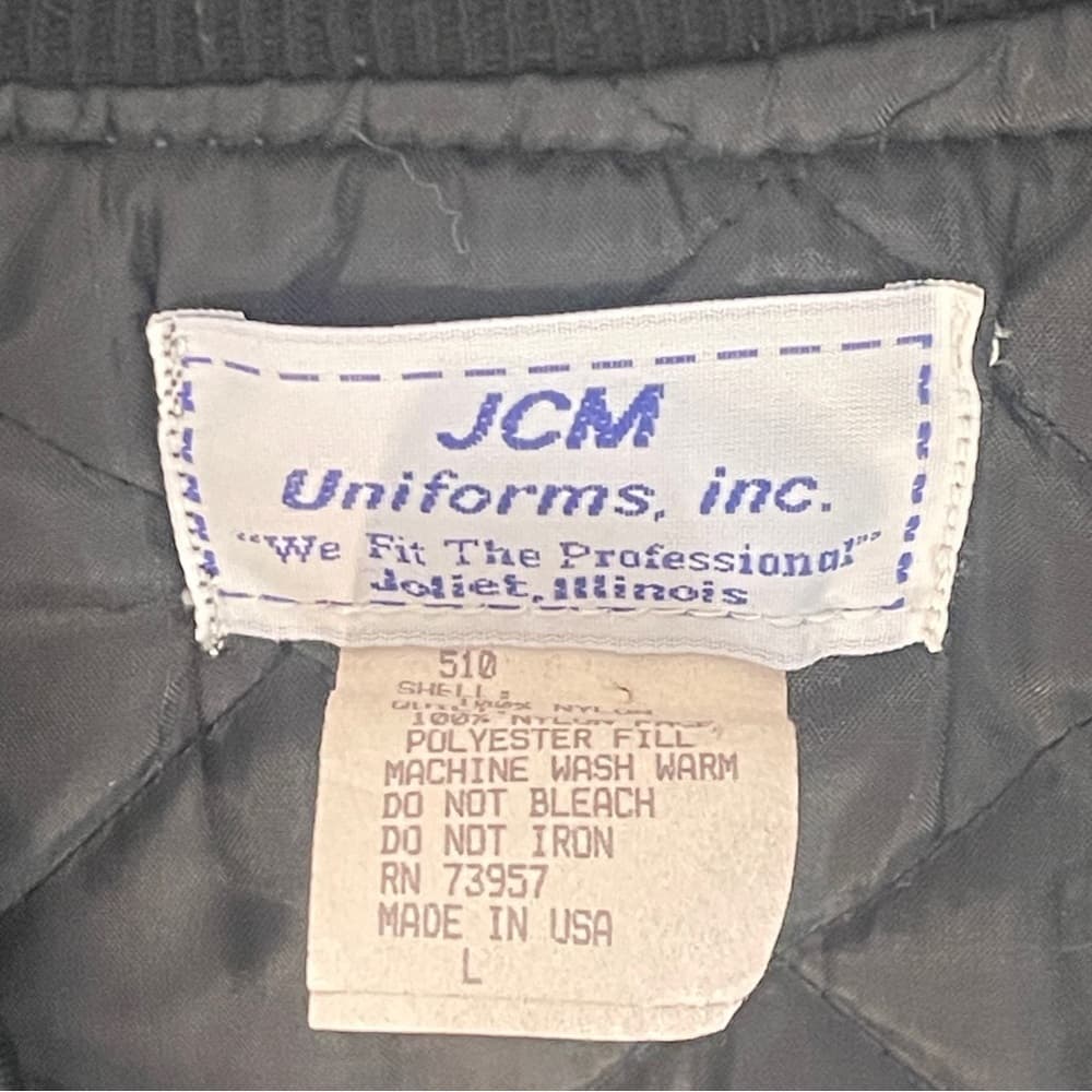 JCM Uniforms Men's Black Bomber Jacket in Large size - Thumbnail 3