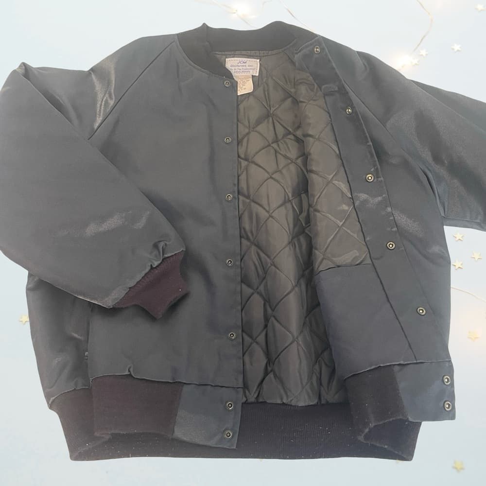 JCM Uniforms Men's Black Bomber Jacket in Large size - Thumbnail 2
