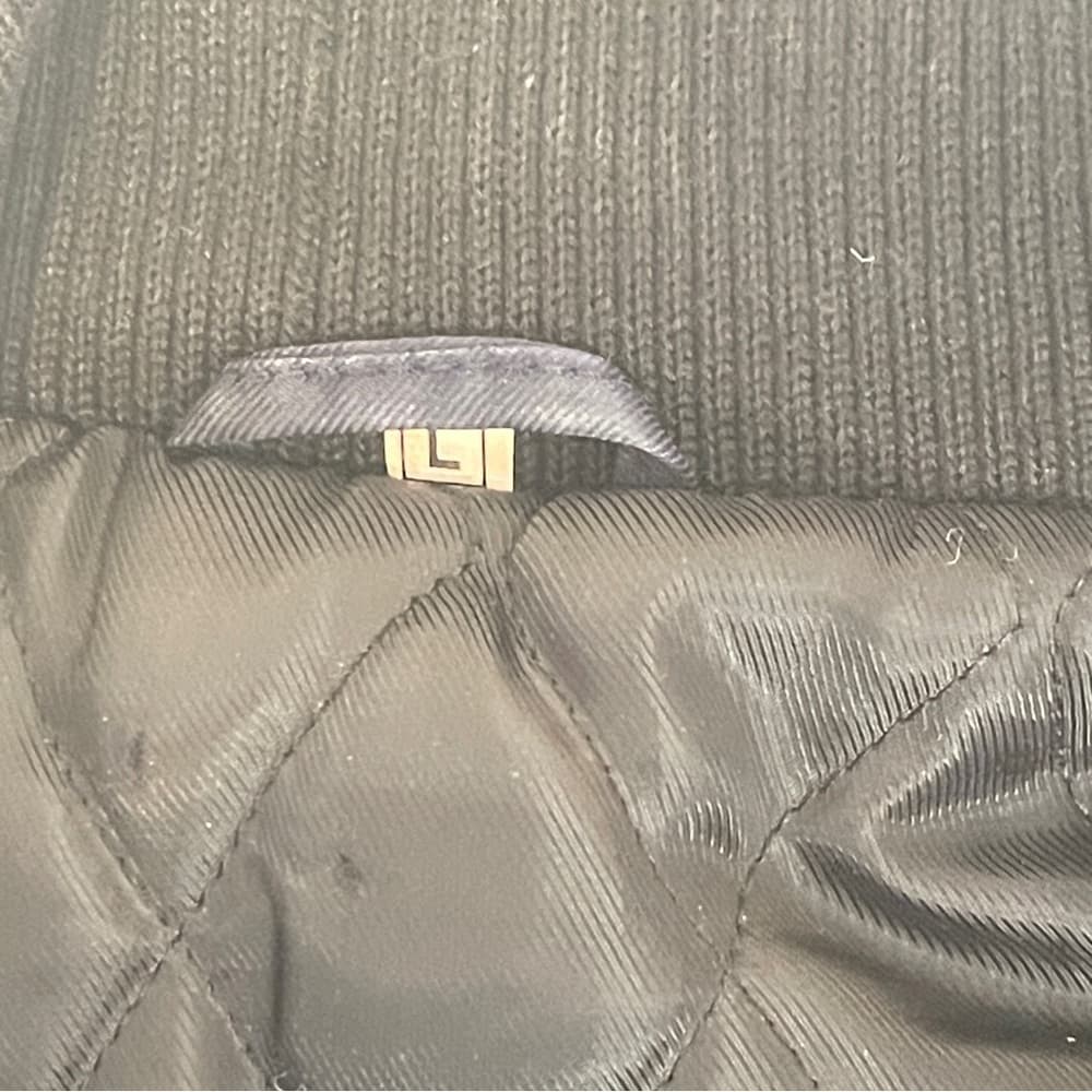 Men's Navy & Black Puffer Quilted Jacket in Large size - Thumbnail 5