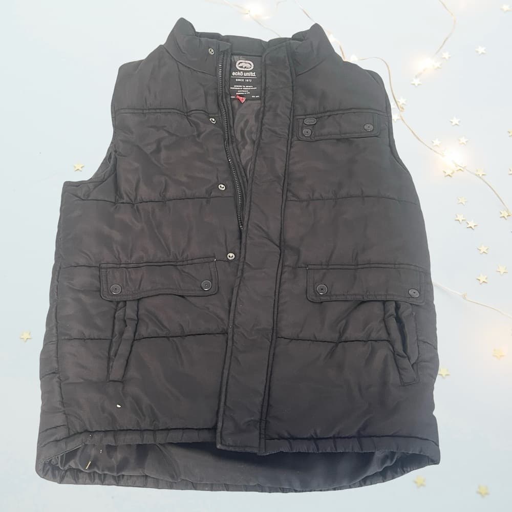 Ecko Unlimited Men's Dark Puffer Vest in size M, NWOT - Thumbnail 2