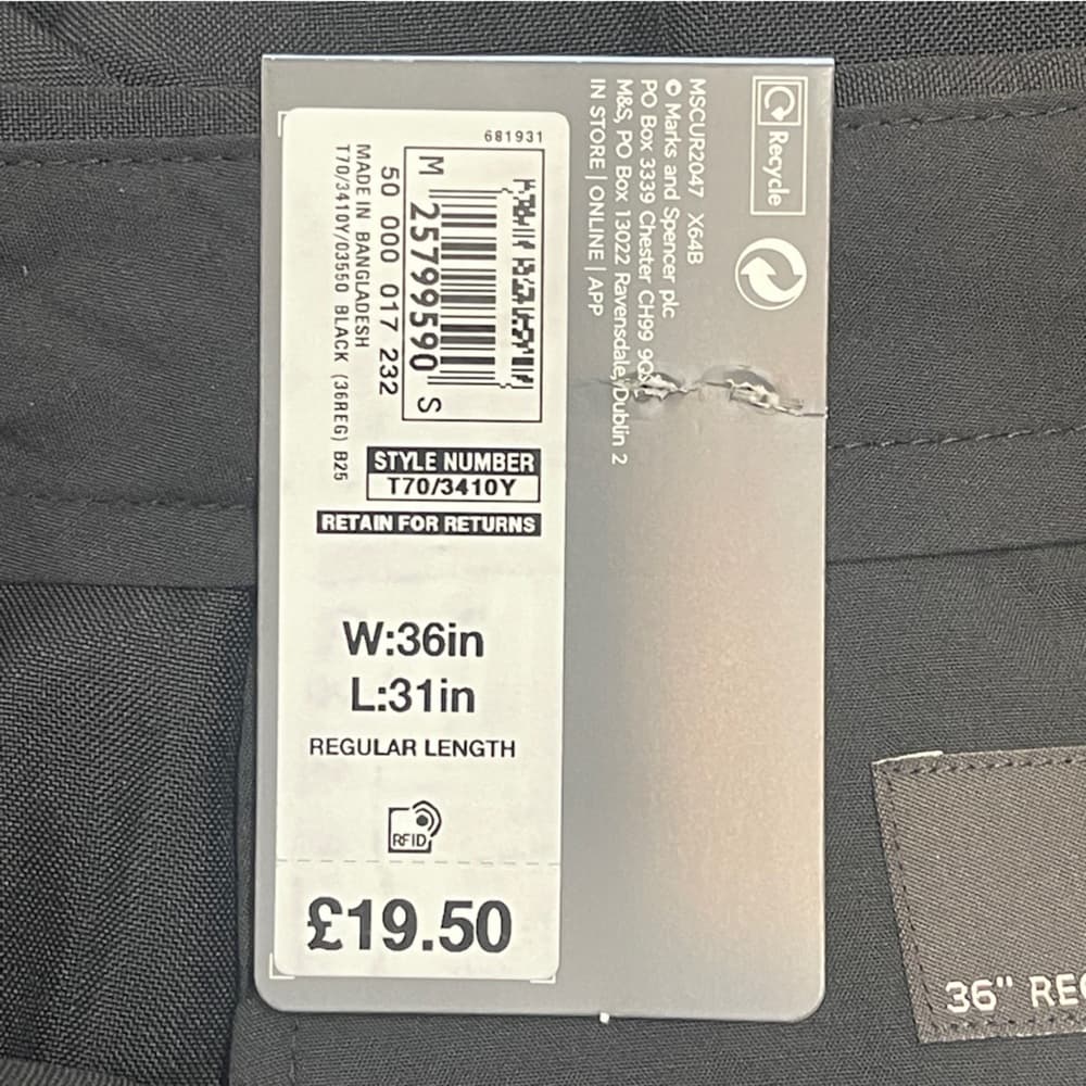 M&S Classic Black Dress Trousers - NWT - Thumbnail 3