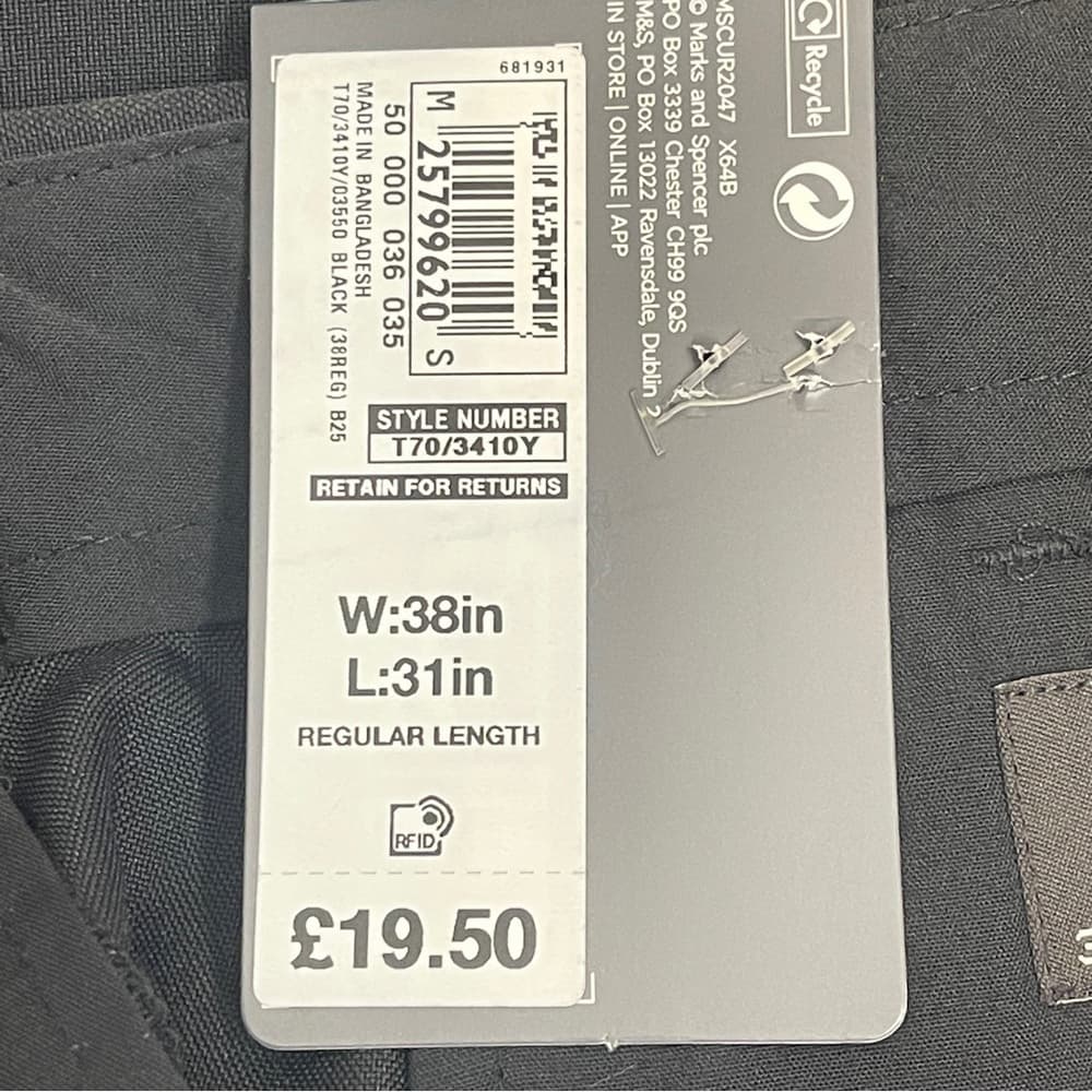 M&S Classic Black Dress Trousers - NWT - Thumbnail 7