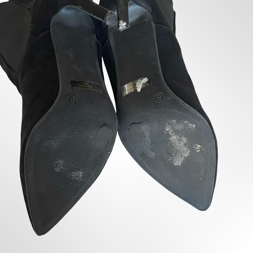 Black Suede Pointed-Toe Stiletto Ankle Boots in size 8 - Thumbnail 5