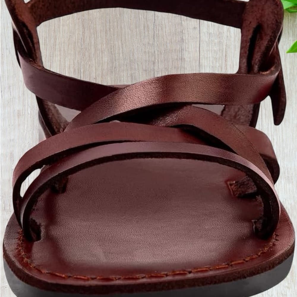 Camel "Jesus" Brown Leather Sandals size 11.5/12 - Thumbnail 5