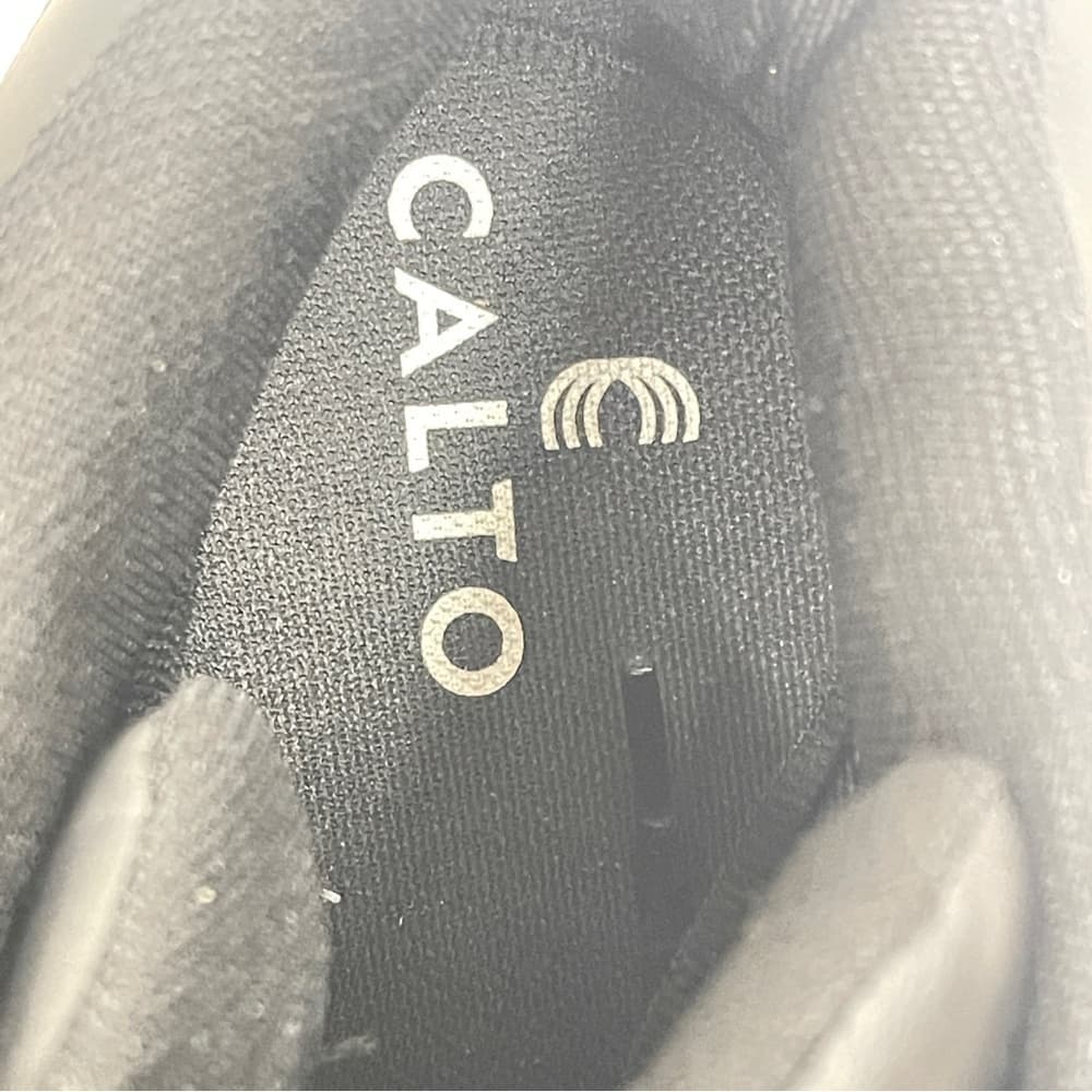Calto Men's Black and White High-Top Height Raising Sneakers - Thumbnail 5