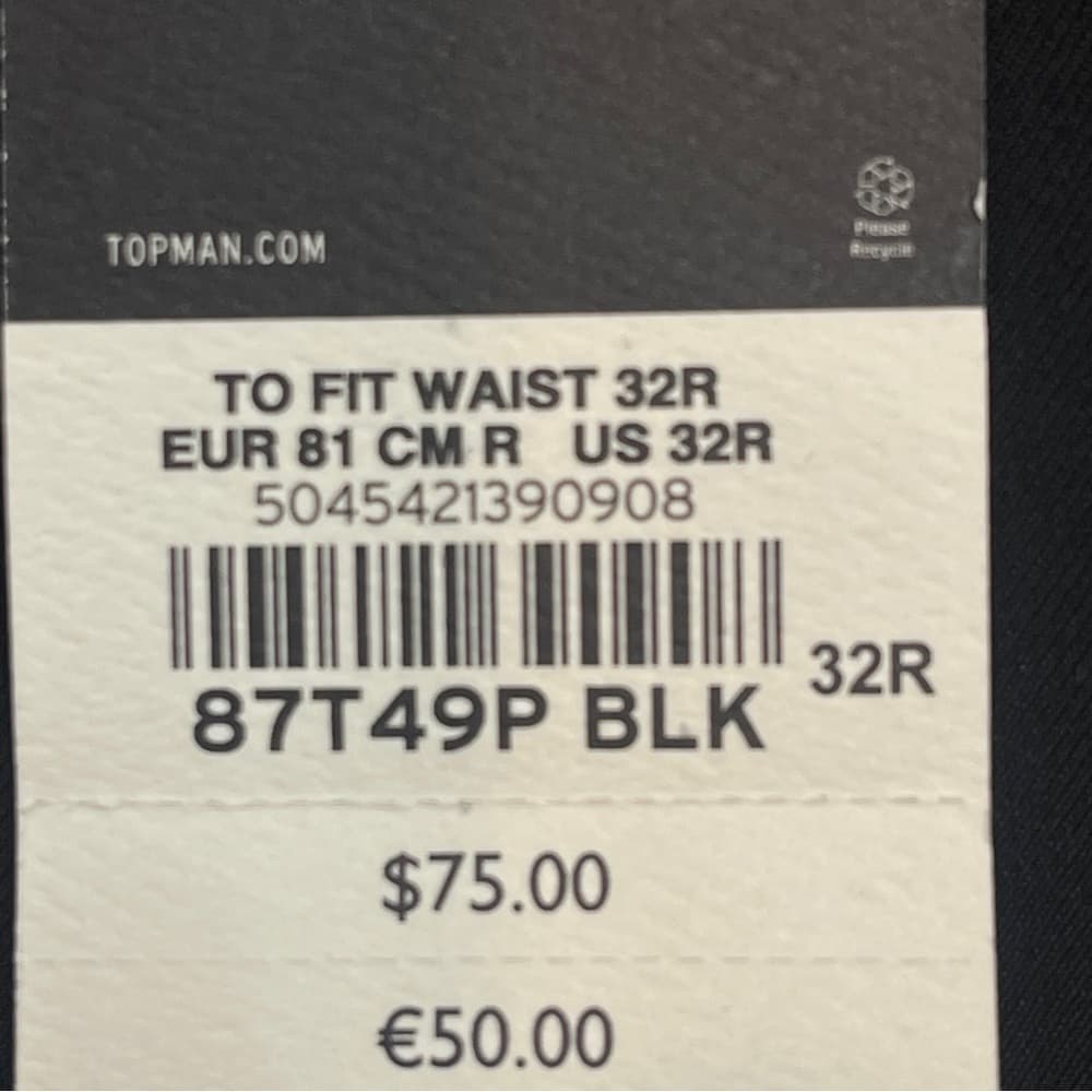 Topman Classic Slim Black Dress Pants - NWT - size 32R - Thumbnail 6
