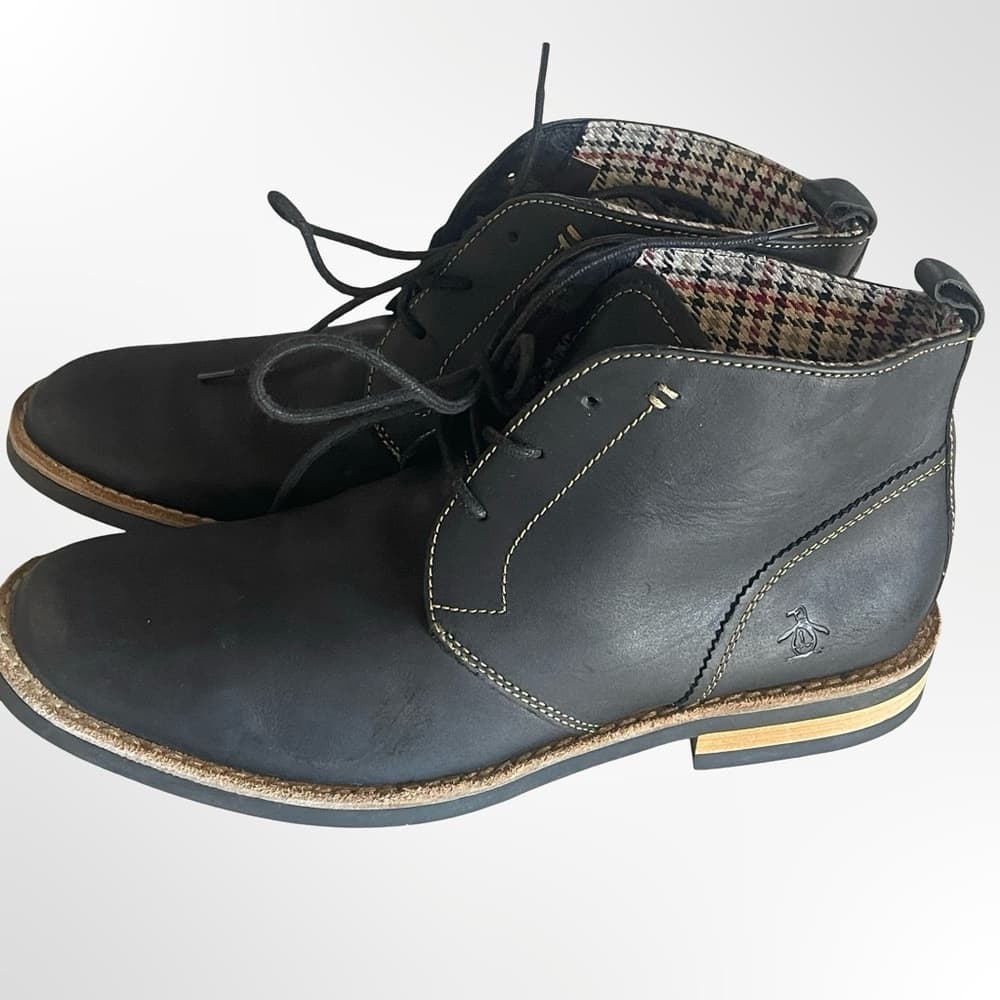 Original Penguin Black Leather Chukka Boots in size 9.5 - Thumbnail 3