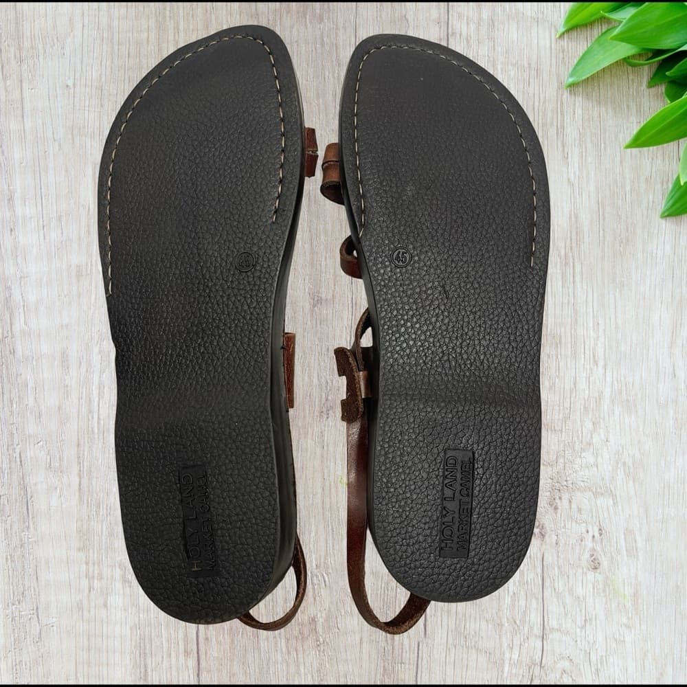 Camel "Jesus" Brown Leather Sandals size 11.5/12 - Thumbnail 3