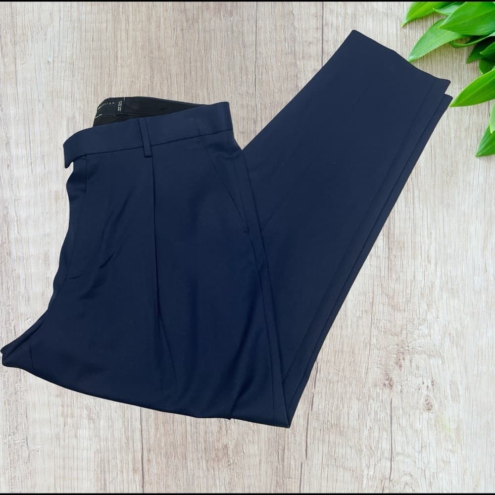 ASOS Design Men's Navy Blue Dress Pants in size 32/34 - Thumbnail 2