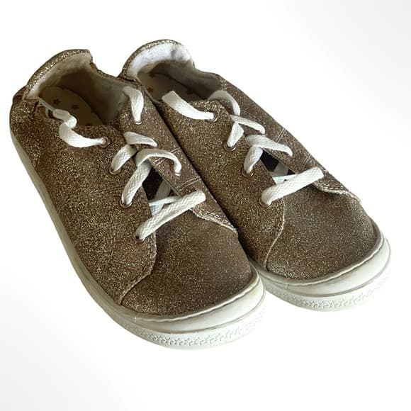 wonder nation Glitter Lace-Up Sneakers in Gold&White size 4 - Thumbnail 8