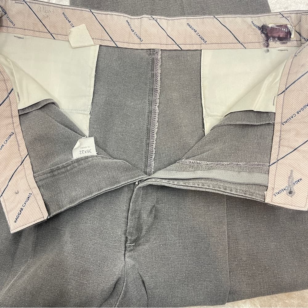 Haggar Casuals Men's Gray Pants size 36/32 - Thumbnail 4