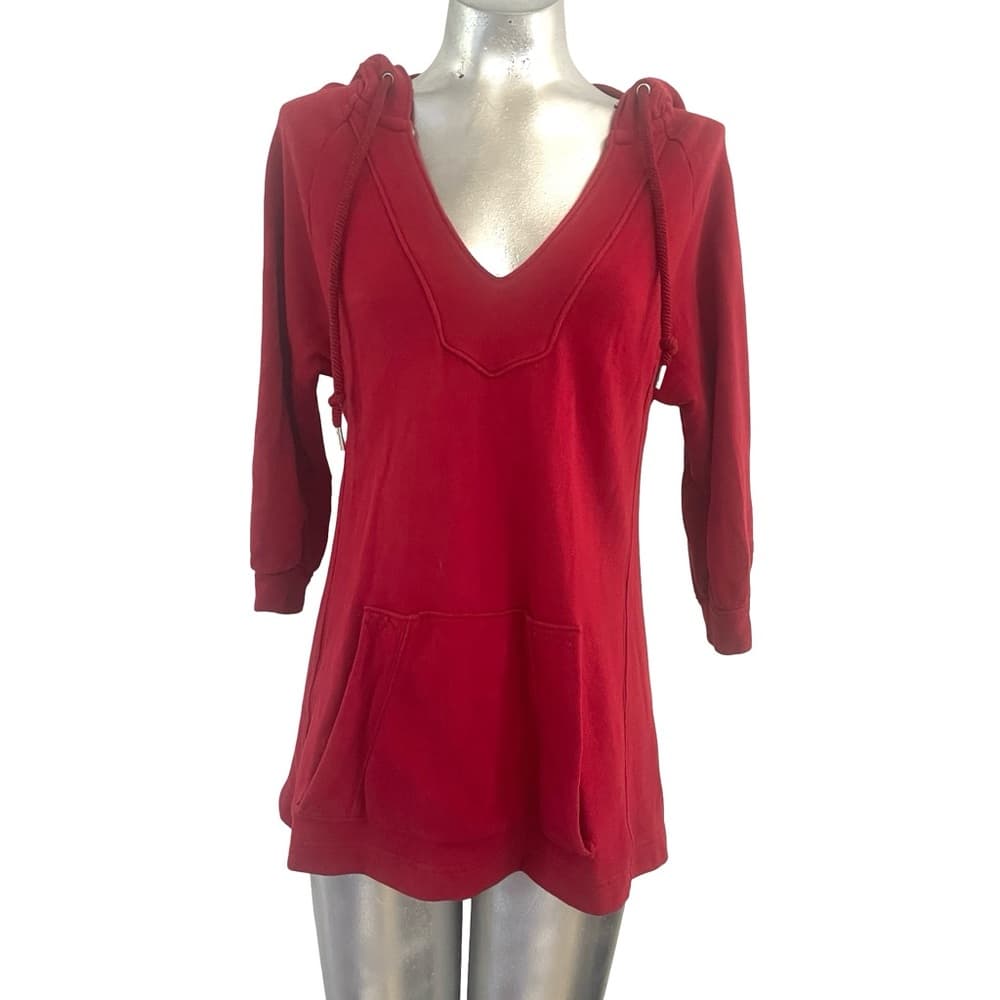 Old Navy Women's Deep Red Hoodie size M - Thumbnail 8